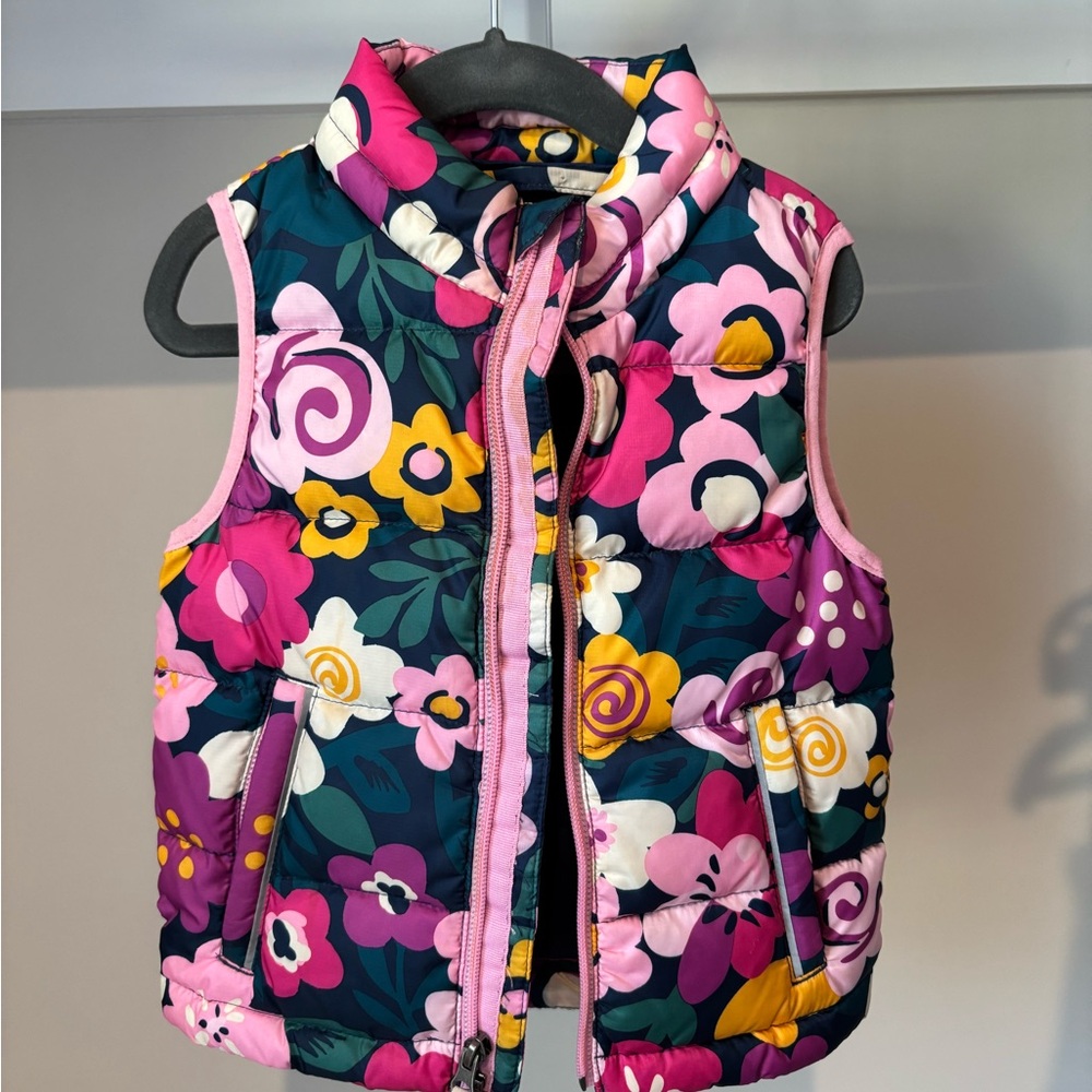 Hanna Andersson Floral Puffer Vest 3t